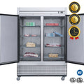 55 in. Two Door Reach-in Commercial Freezer 41 Cu.Ft. Solid Door Freezer, NSF