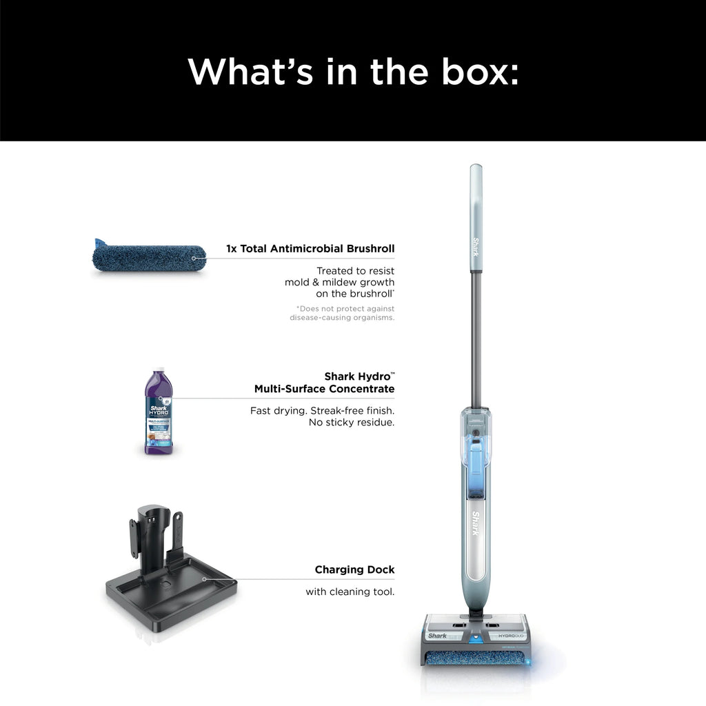 Open Box Shark?? HydroDuo with Dirt-Reveal Technology, Cordless, Hard Floor Cleaning System, Wet & Dry Debris Pickup, Mop & Scrubs All at Once, Hardwood, Tile, Laminate Floors, WW200