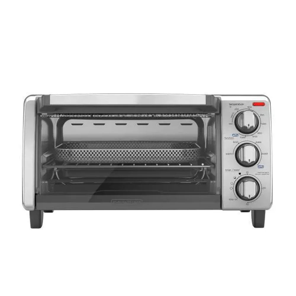 BLACK+DECKER 4 Slice Air Fryer Toaster Oven Silver