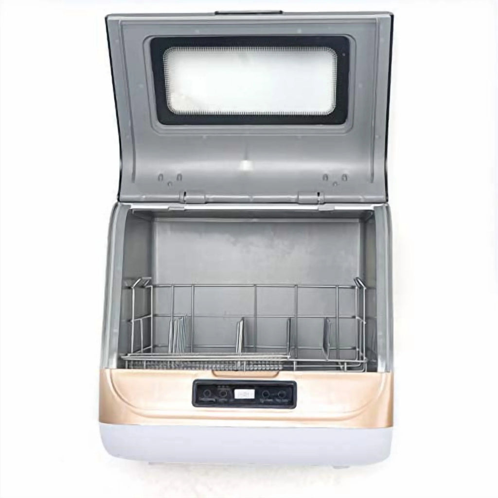 Countertop Dishwasher Kitchen Mini Portable Dish Bowl Washer Tabletop Automatic Dishwasher Deep Cleaning for Home, Apartment, RV (White & Black)