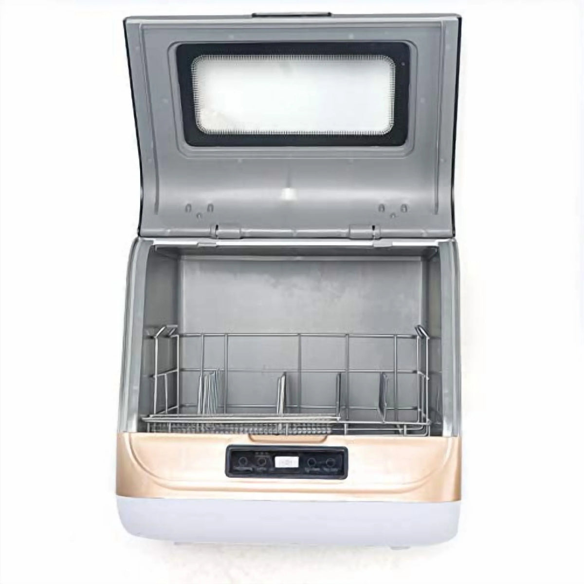 Countertop Dishwasher Kitchen Mini Portable Dish Bowl Washer Tabletop Automatic Dishwasher Deep Cleaning for Home, Apartment, RV (White & Black)