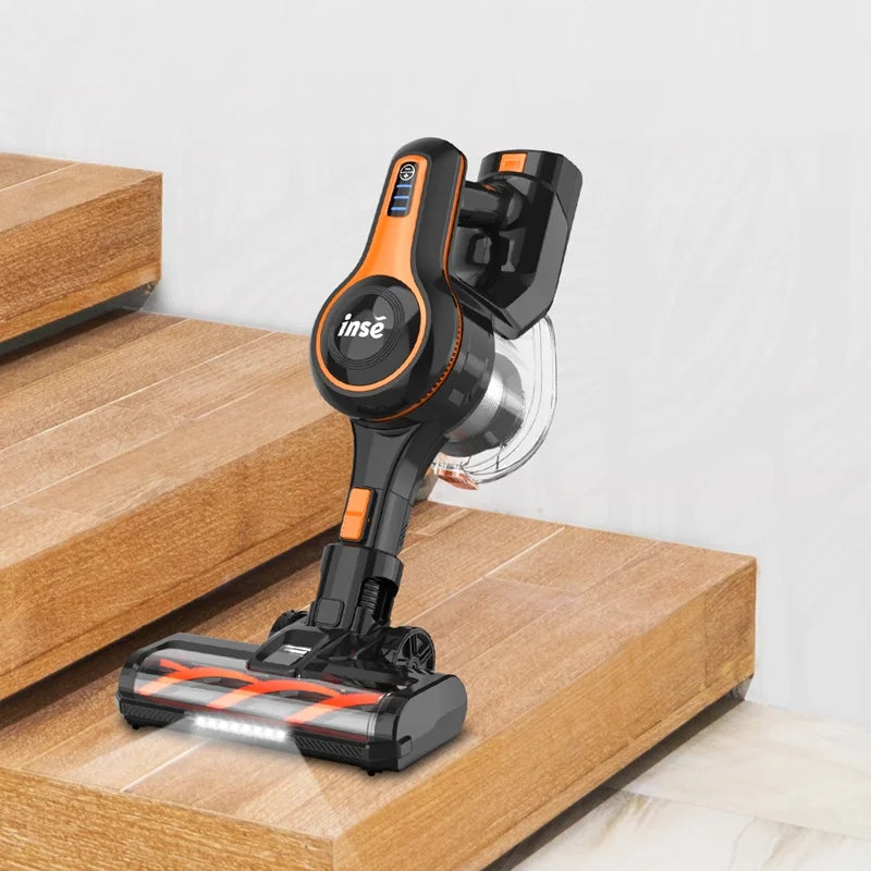 INSE Cordless Vacuum Cleaner, 40kPa Rechargeable Stick Vacuum with 300W Brushless Motor for Carpet Hardwood Floor Pet Hair,S620