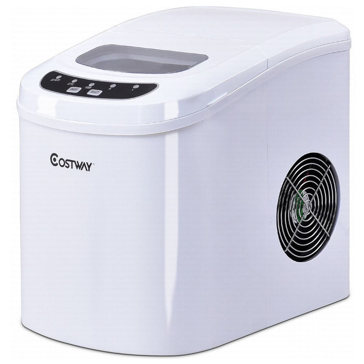 Costway Silver Portable Compact Electric Ice Maker Machine Mini Cube 26lb/Day