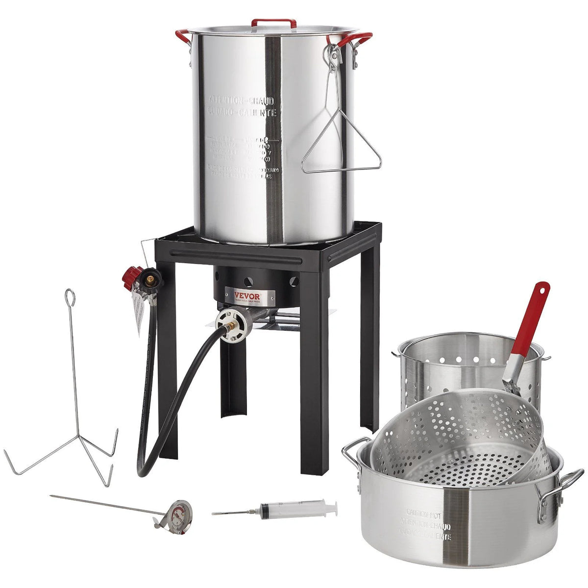 Masterbuilt 30QT Aluminum Turkey Deep Fryer Kit with High-Pressure Burner for Outdoor Use, Includes Poultry Rack and Thermometer