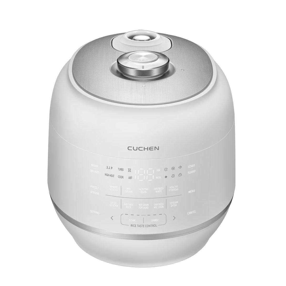 CUCHEN CRT-RPK0670WUS | 2.1 Ultra High-Pressure Induction Heating Rice Cooker 6 Cup (Uncooked) | Full Stainless Power Lock System | Auto Steam Clean | Voice Guide | Made in Korea | White