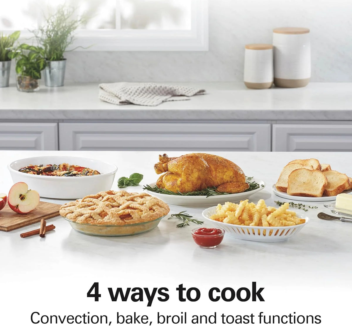 6 Slice Convection Toaster Oven With Easy Reach Roll-Top Door, Bake, Broil & Toast Functions, Auto Shutoff, Silver (31123DA)