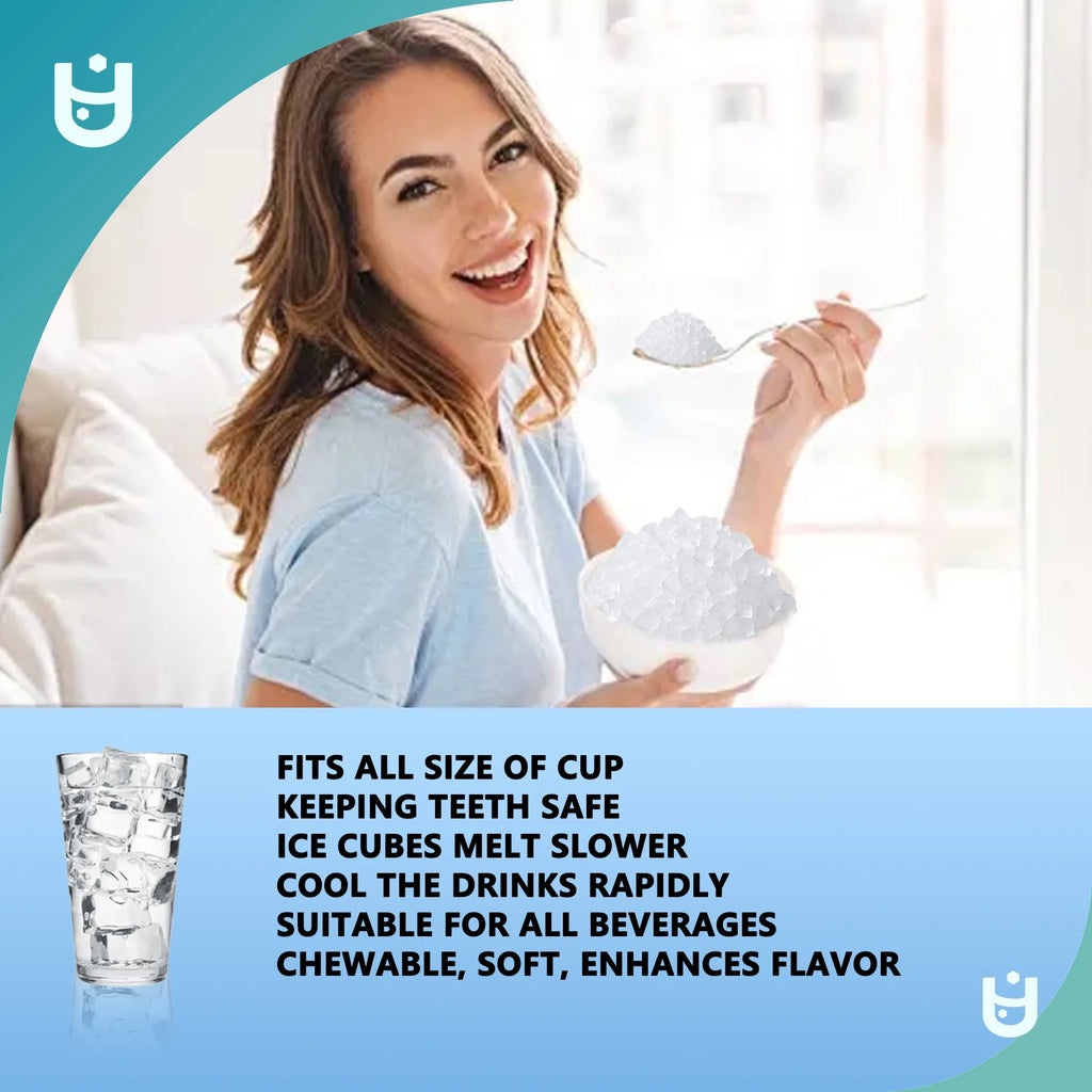 EUHOMY Nugget Ice Maker Countertop with Handle, Ready in 6 Mins, 34.5 lbs Per Day, Removable Top Cover, Auto-Cleaning, Black
