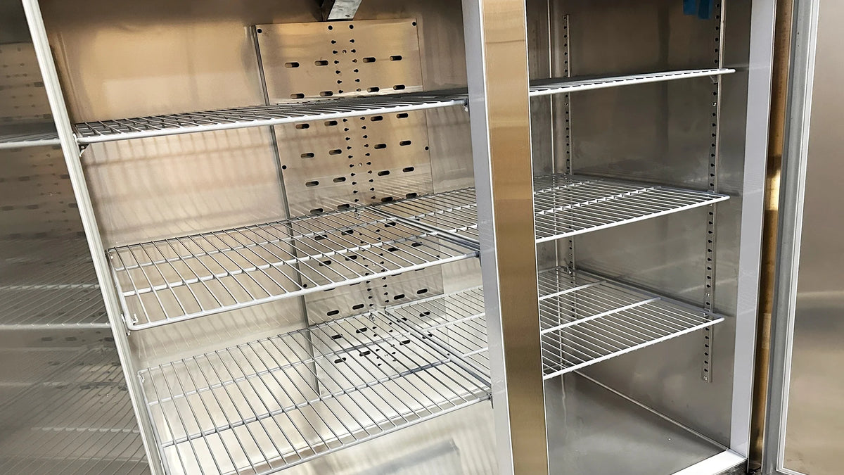 54 in. with 42 Cu.ft. Auto Defrost Freezer, Commercial 2 Door Reach in Upright Freezer in Stainless Steel, NSF