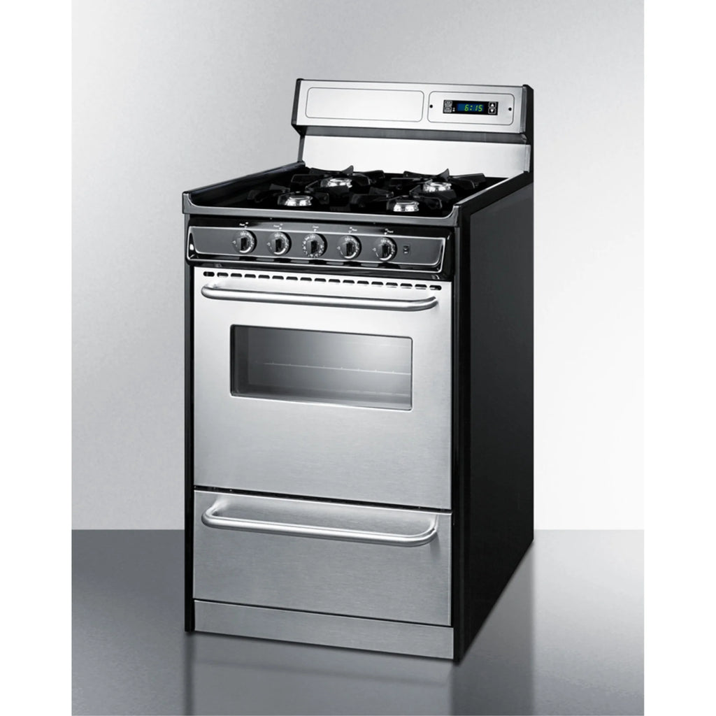 20" Wide Gas Range, Open Burners