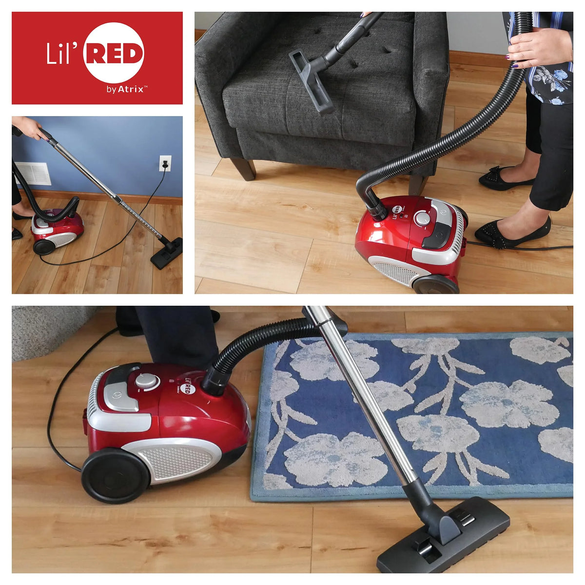 Atrix Red Lil Portable Canister Vacuum w/ 2 Quart HEPA Filter & Variable Speed Motor, Premium Bundle Premium Bundle Lil Red Vacuum