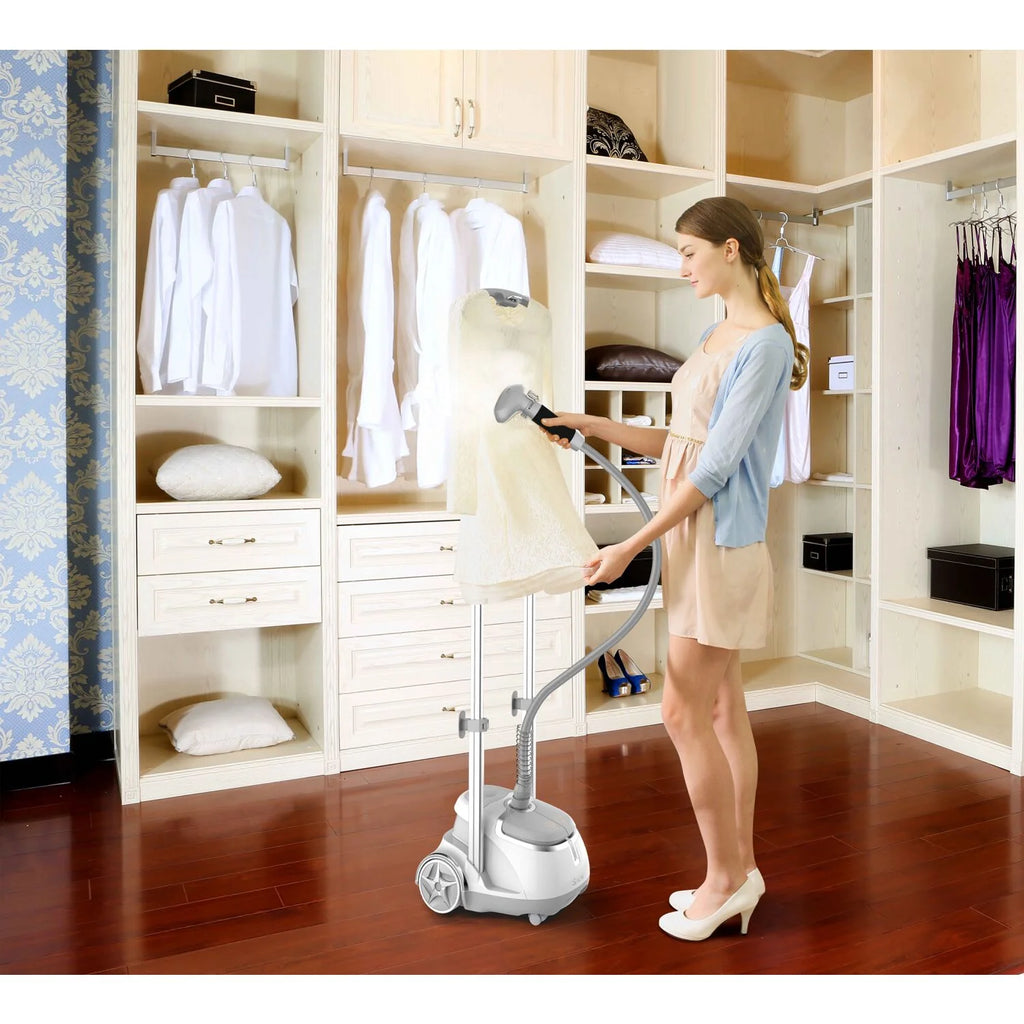 SALAV? GS45-DJ Professional Series Dual Bar Garment Steamer with Foot Pedals, Silver