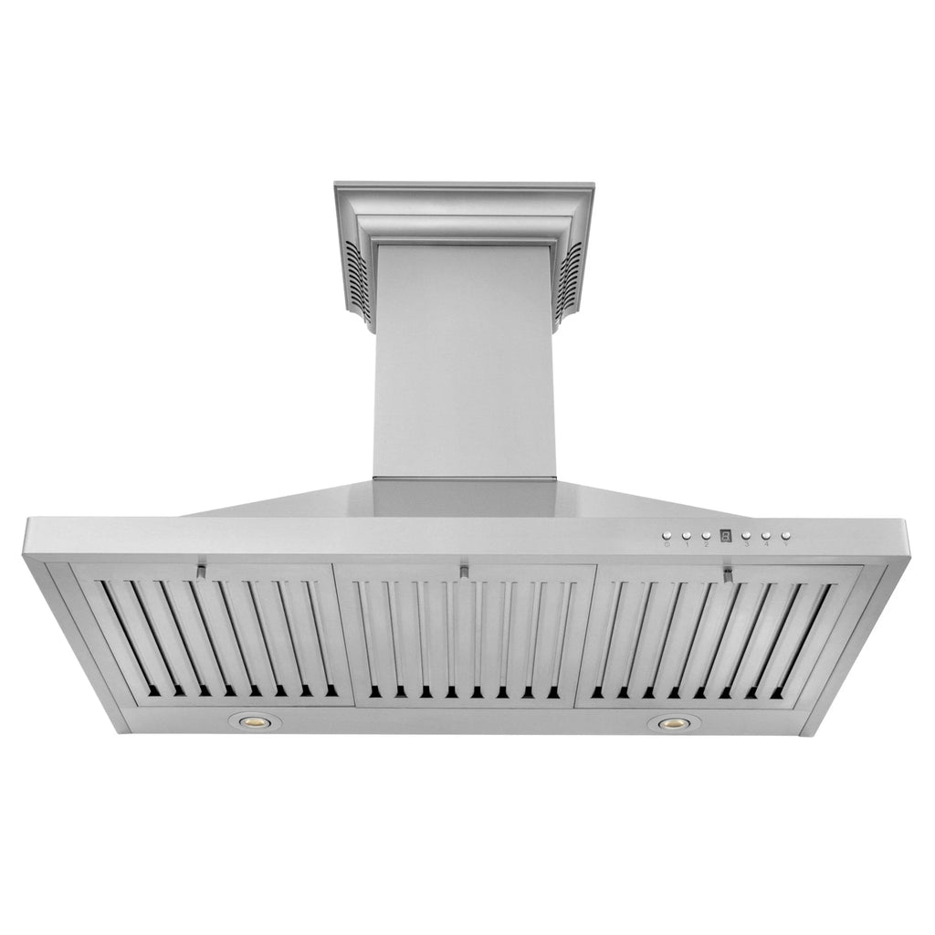 ZLINE 36 in. Wall Mount Range Hood in Stainless Steel with Crown Molding (KBCRN-36)