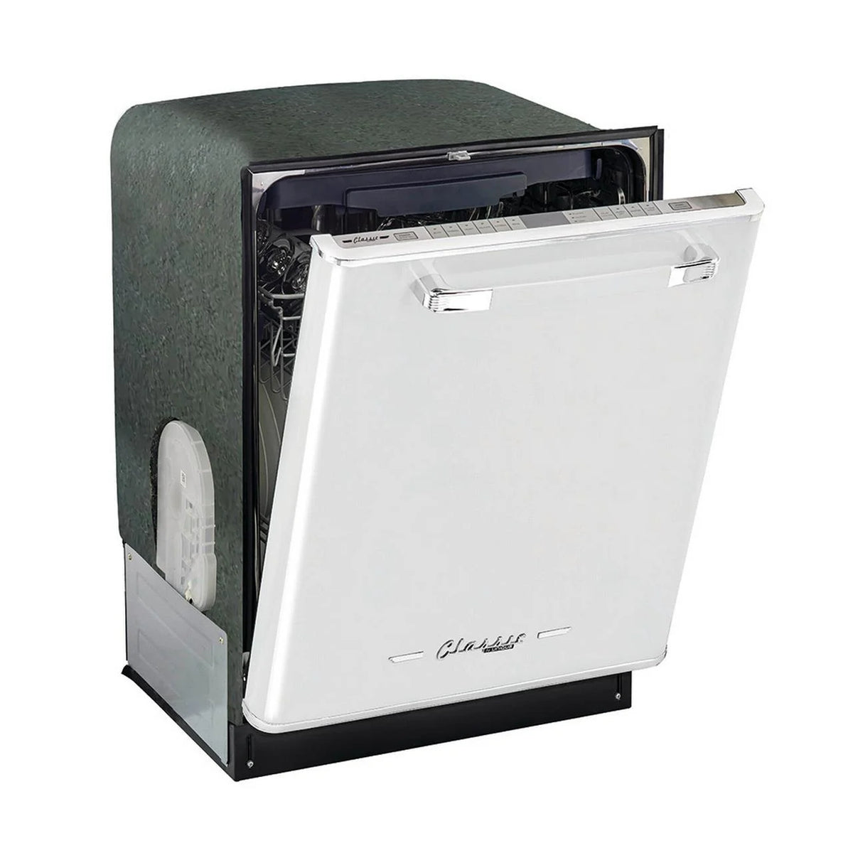 Unique Appliances Classic Retro 24" Built-in Dishwasher with Stainless Steel Tub and LED Lighting
