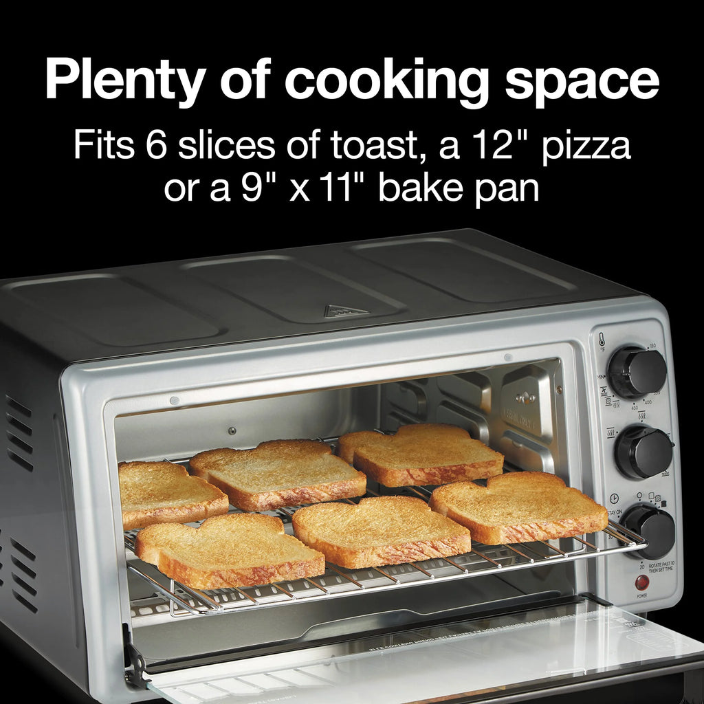 Simply-Crisp Air Fryer Toaster Oven Combo with 4 Functions Including Convection, Bake & Broil, Fits 6 Slices or 12�� Pizza, Auto Shutoff, Black (31275)