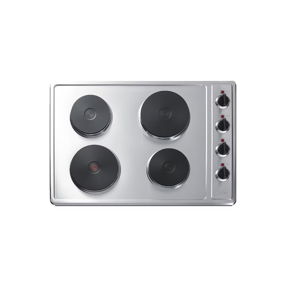SUMMIT 30" Wide 208/240V 4-Burner Solid Disk Cooktop