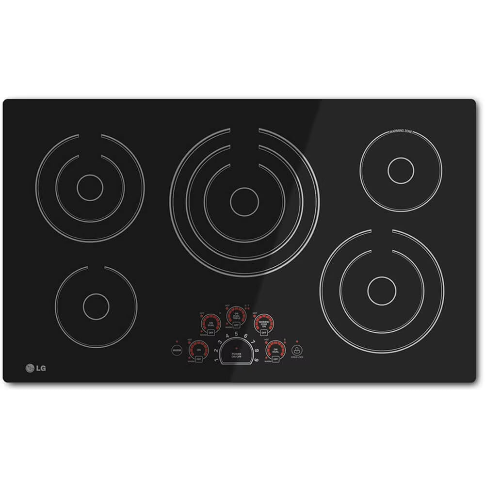 LG LCE3610SB 36 inch 5 Burner Black Electric Cooktop