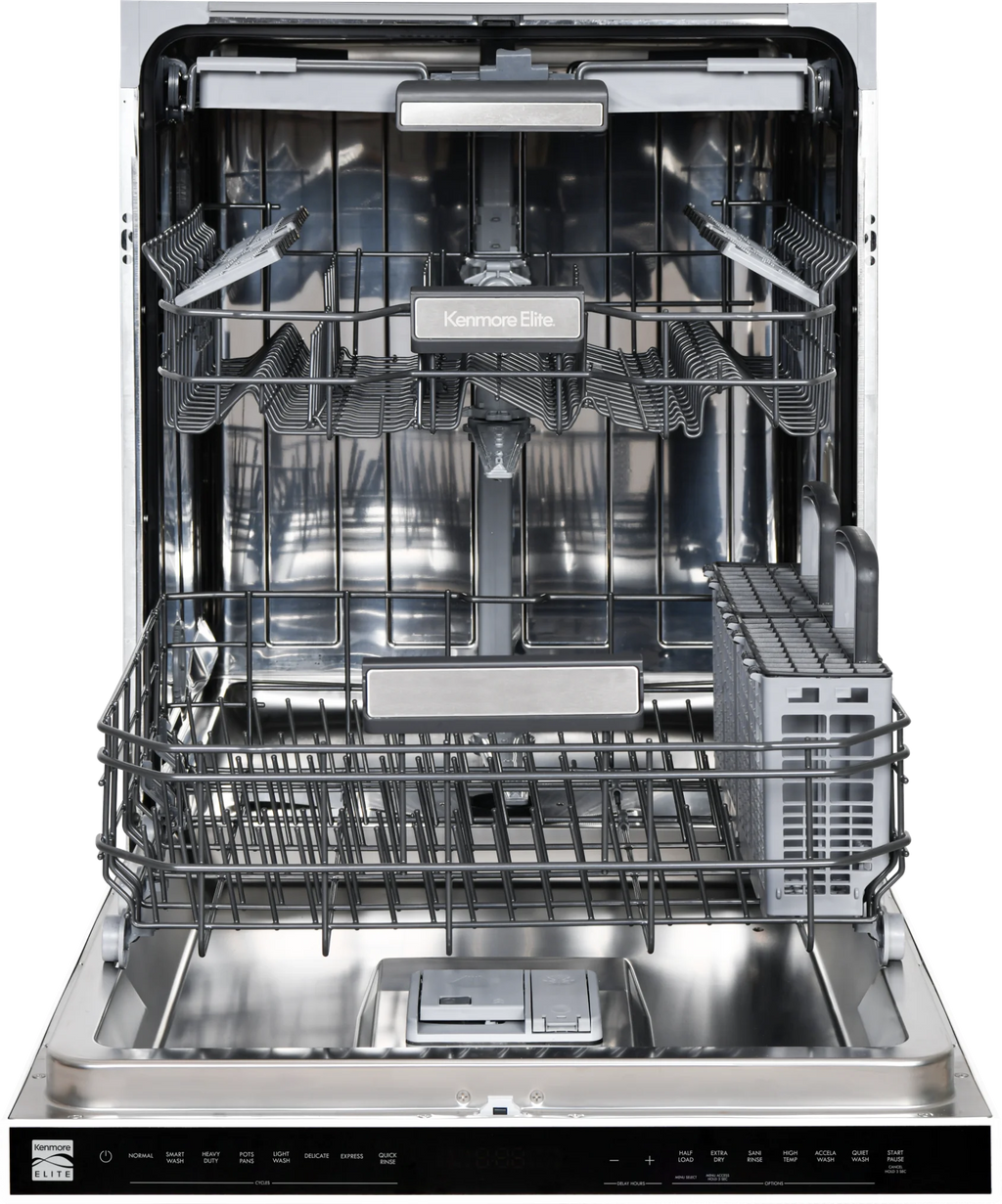 Kenmore Elite 24" Built-in Stainless Steel Tub Dishwasher, TotalFlex 3rd Rack, SmartWash, Energy Star Certified, White
