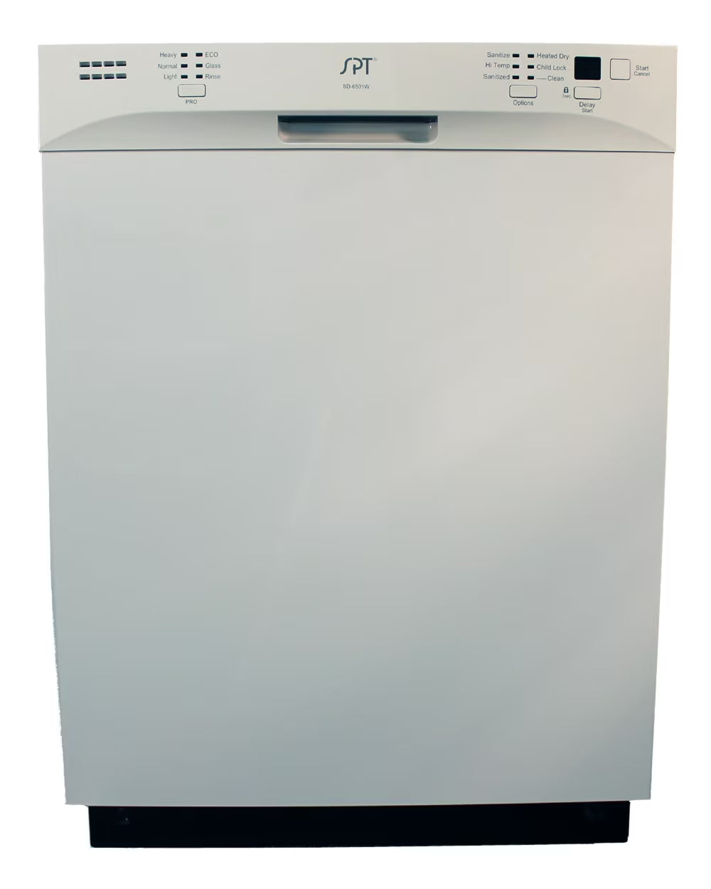 Sunpentown Energy Star 24�� Built-In Stainless Steel Tall Tub Dishwasher with Heated Drying, White SD-6501W