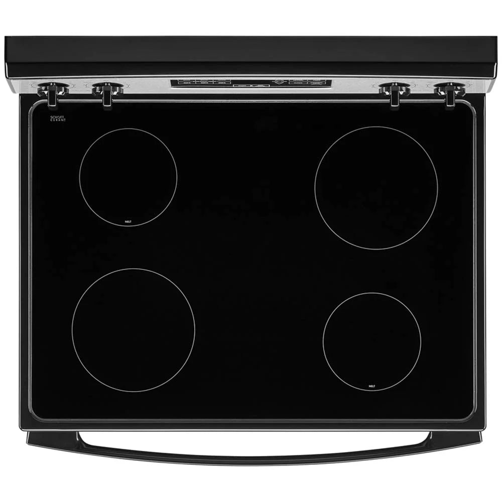 Amana? Brand New Model - AER6303MMS 30-inch Electric Range with 4.8 Cu ft oven. - assembled product Depth: 27.5�� - assembled product height: 46.08�� - assembled product Width: 30��