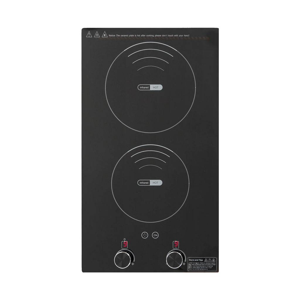 Electric Hob Cook Top Stove 110V Induction Cooktop 2 Burners Ceramic Cooktop