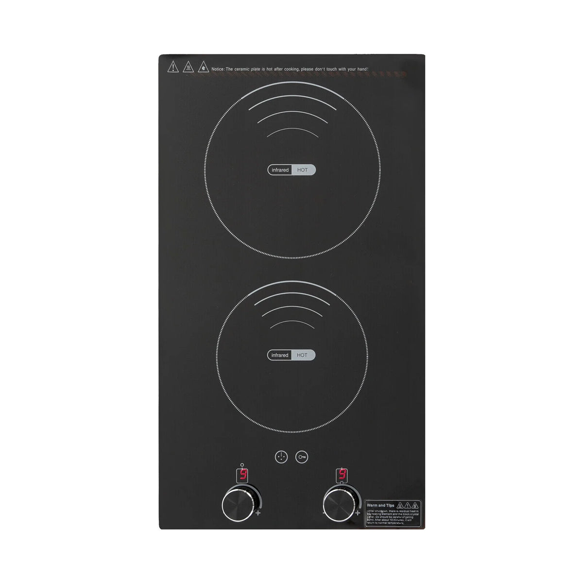 Electric Hob Cook Top Stove 110V Induction Cooktop 2 Burners Ceramic Cooktop