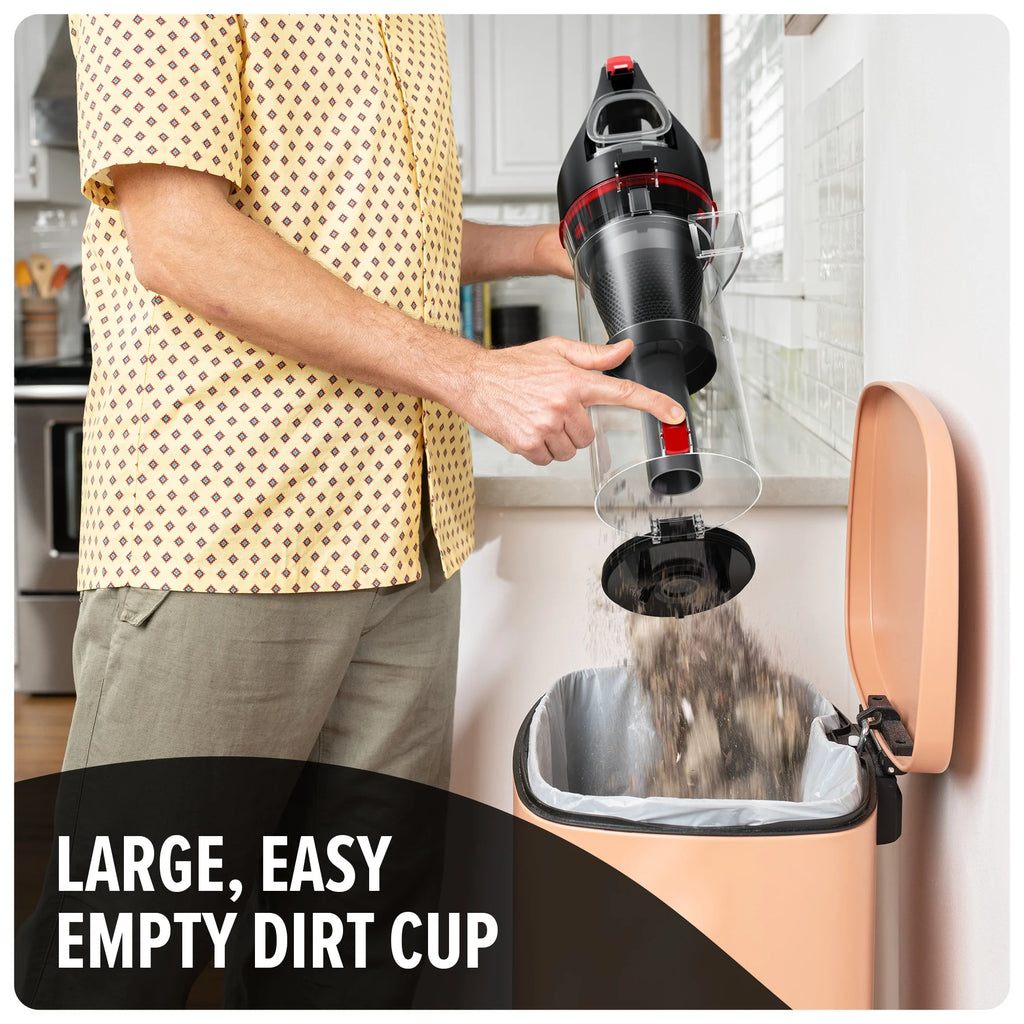 Dirt Devil Upright Vacuum, Multi-Surface Total Pet, Pet Friendly, Powerful Suction, Pet Tool Kit, Large Capacity, Height Adjustable, Hard Floor and Carpet, UD76410V, Red/Black