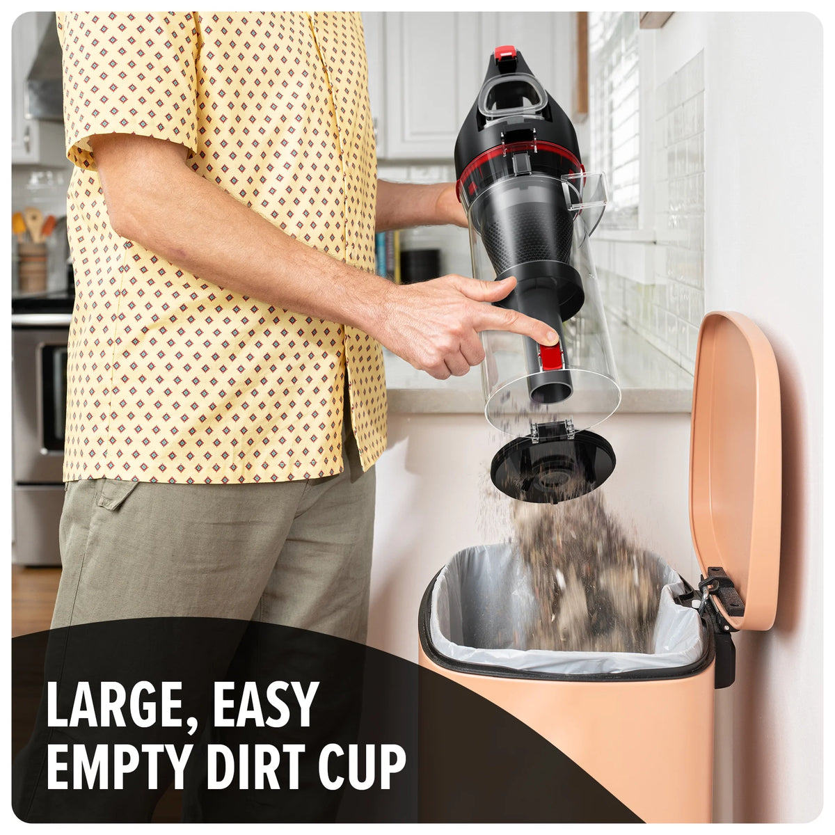 Dirt Devil Upright Vacuum, Multi-Surface Total Pet, Pet Friendly, Powerful Suction, Pet Tool Kit, Large Capacity, Height Adjustable, Hard Floor and Carpet, UD76410V, Red/Black