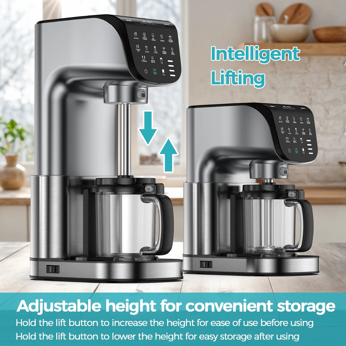 Skvevn Ice Cream Maker, for Gelato, Mix-ins, Milkshakes, Sorbet, Smoothie Bowls & More, with (2) Pint Containers & Lids