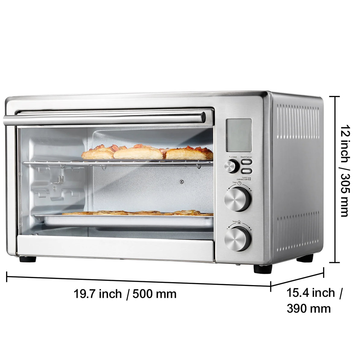 KFFKFF 10-Function Convection Oven, 28L/29.6Qt Versatile Standard Oven for Countertop, 1800W 4-Level Toaster with Transparent Front Door, Includes Trays Wire Racks Gloves