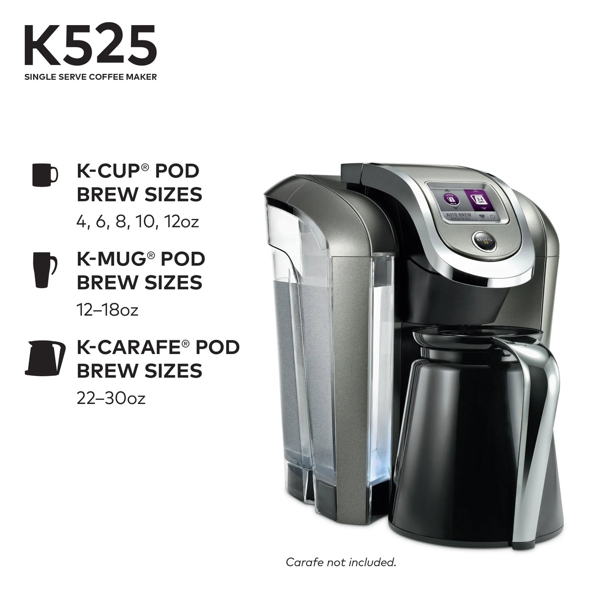 Keurig K525 Single Serve Coffee Brewer, Slate