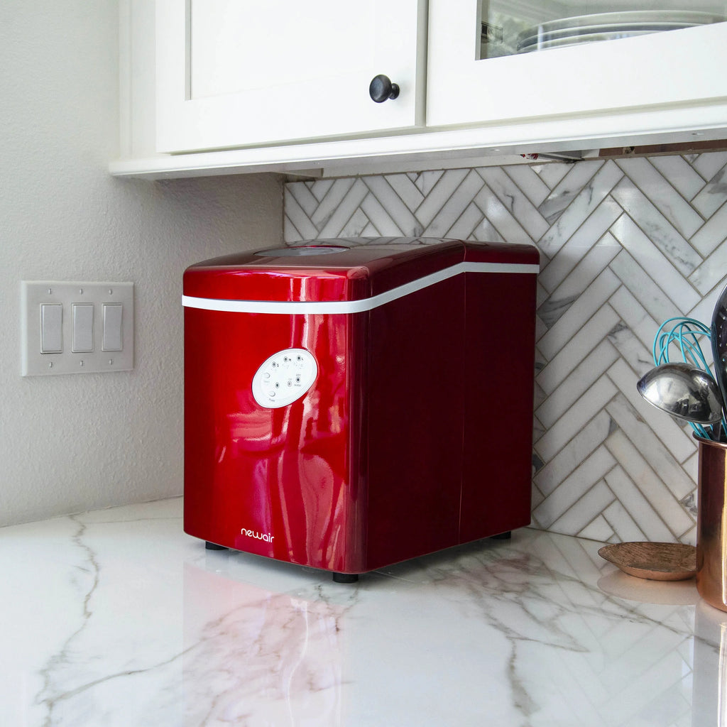 Newair 28 lb. Portable Bullet Ice Maker in Red