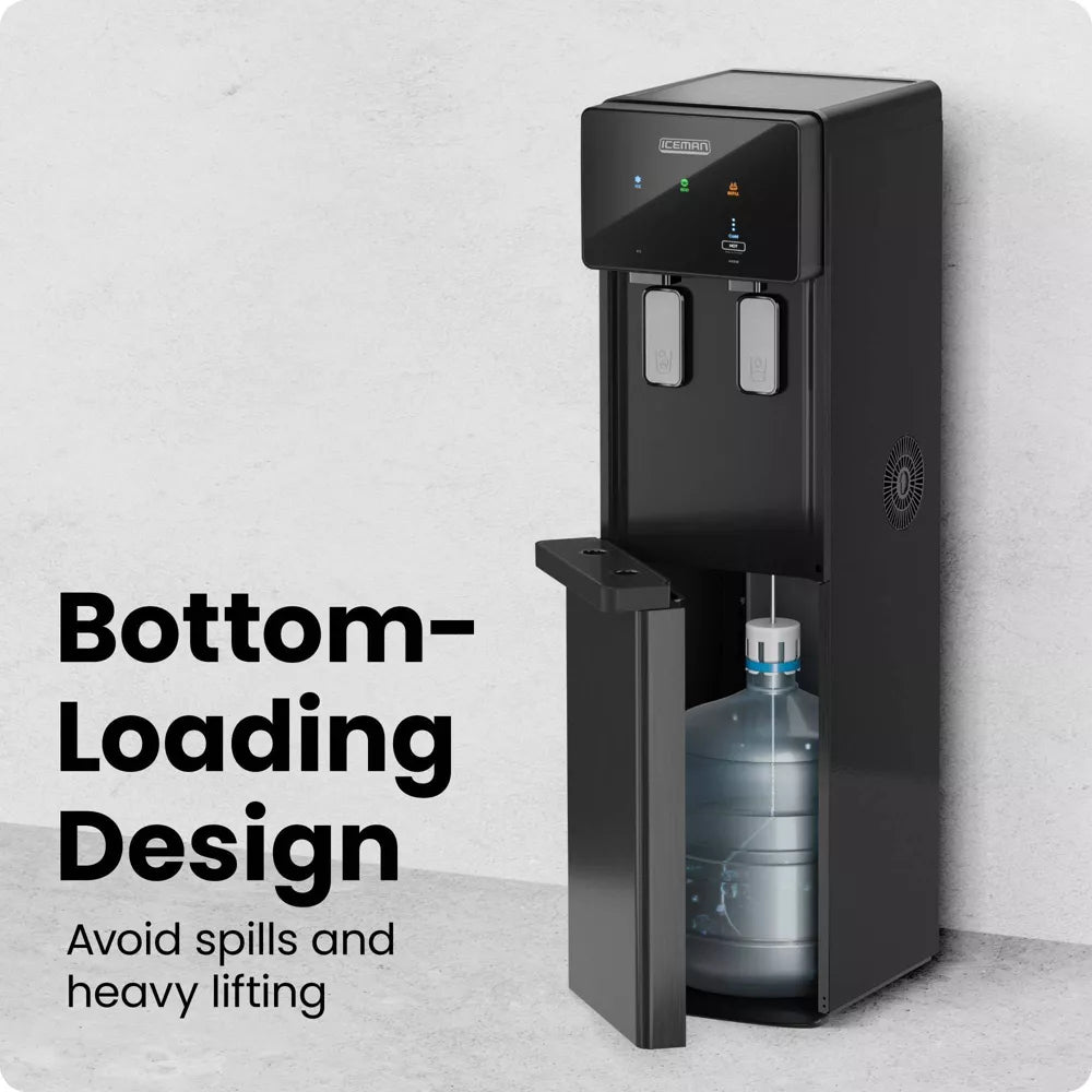 Iceman Ice Maker & Water Dispenser, Bottom-Loading for 1a??5 Gallon Bottles a?? Black