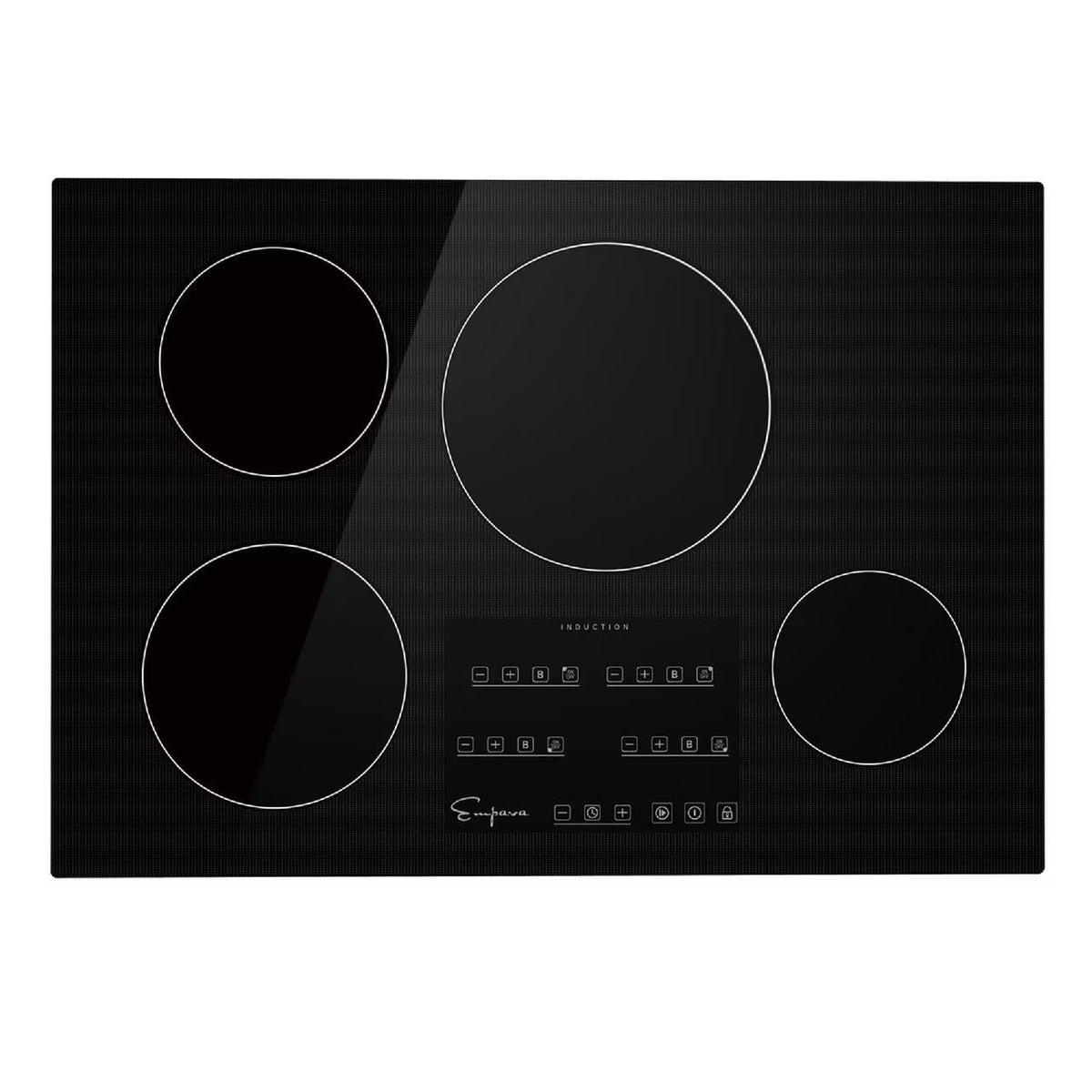 Empava 30 inch Electric Stove Induction Cooktop with 4 Boost Burners Smooth Surface Vitro Ceramic Glass in Black