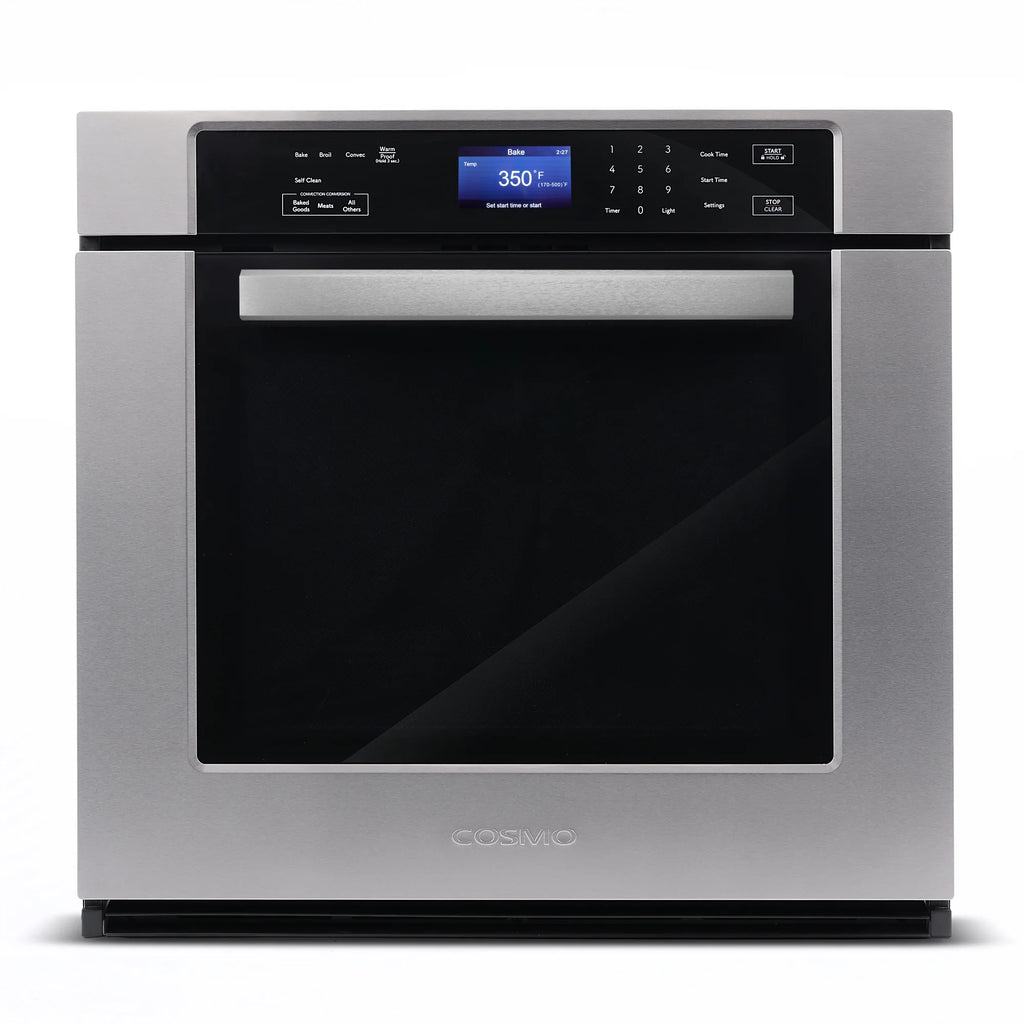 Cosmo 3 Piece Kitchen Appliance Package With 36" Electric Cooktop 36" Wall Mount Range Hood 24" Single Electric Wall Oven Kitchen Appliance Bundles