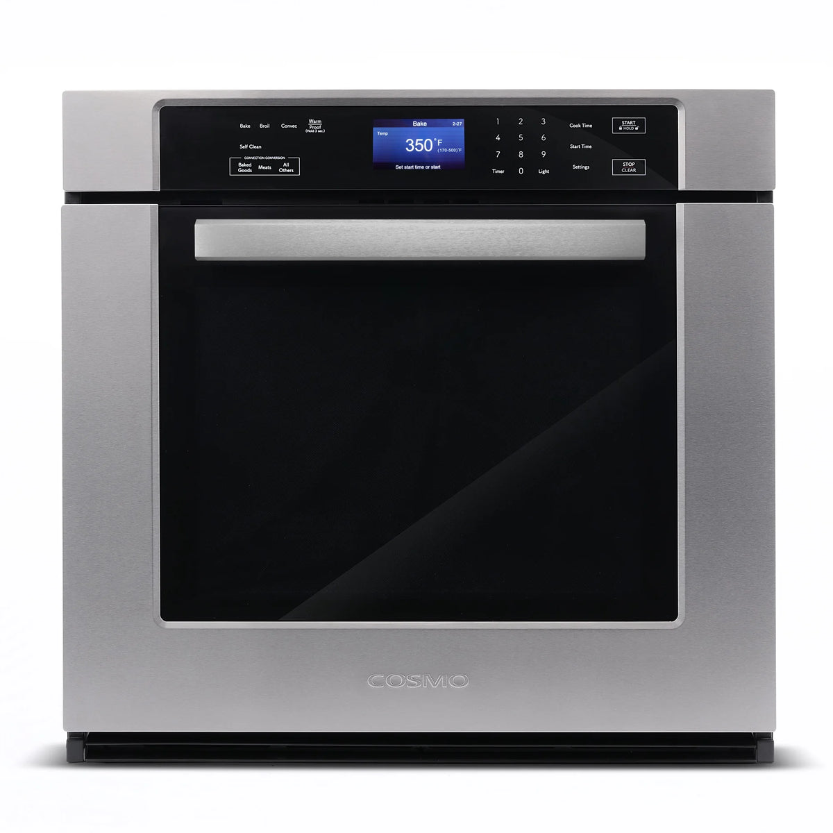 Cosmo 3 Piece Kitchen Appliance Package With 36" Electric Cooktop 36" Wall Mount Range Hood 24" Single Electric Wall Oven Kitchen Appliance Bundles