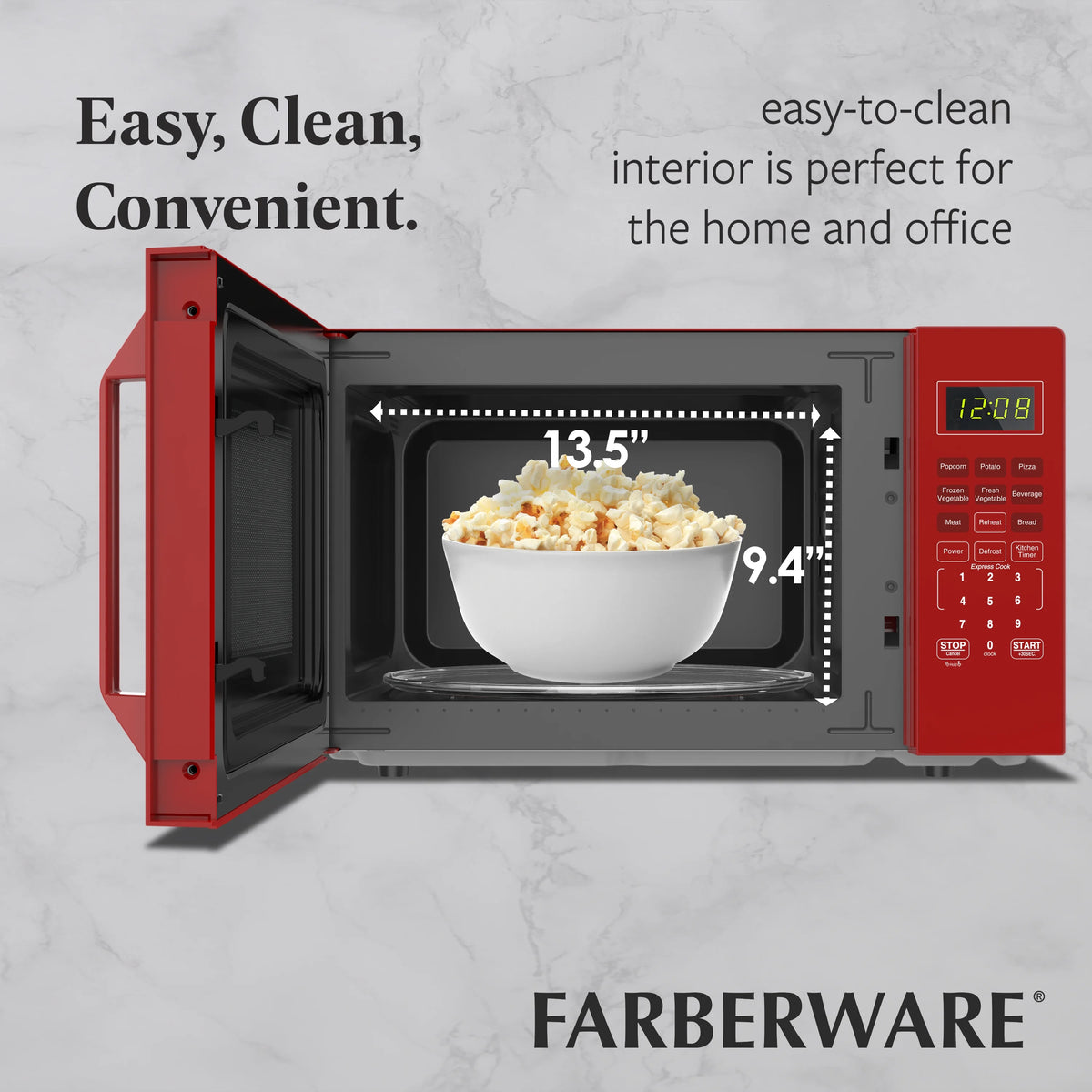 Farberware 1.1 Cu. Ft. 1000-Watt Compact Microwave Oven, Black