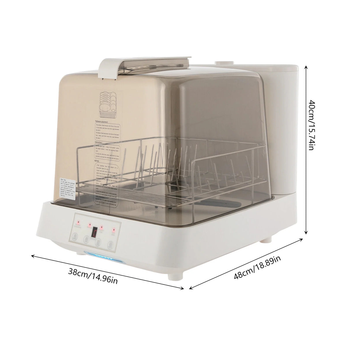 Portable Mini Dishwasher Countertop Dish Washing Machine with Washing Programs