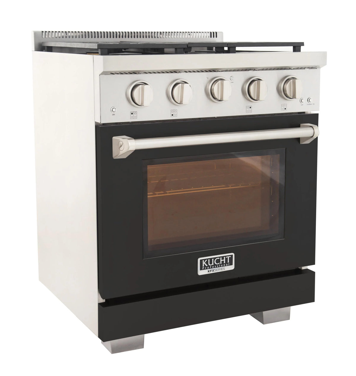 Professional 30-in Natural Gas Range in Black with True Simmer Burners