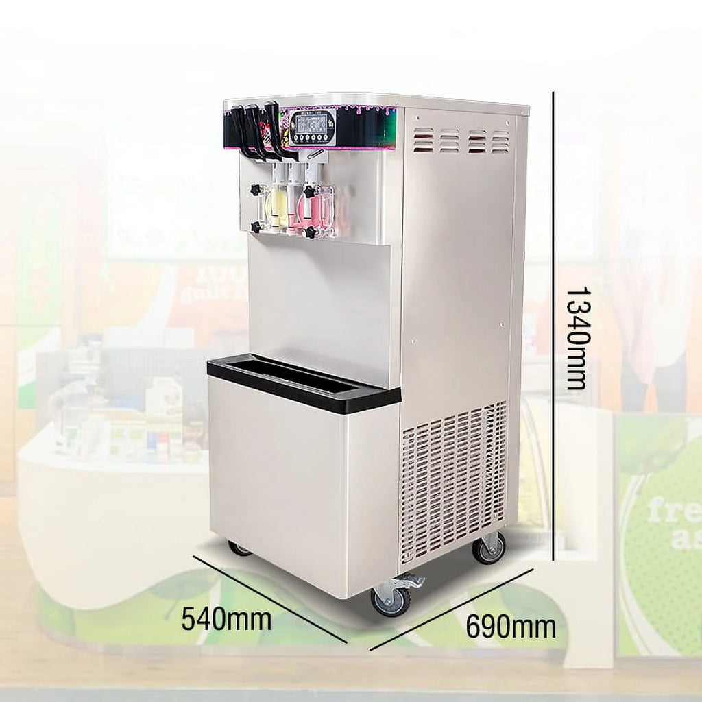 Kolice Commercial ETL 3 Flavors Soft Serve Ice Cream Machine-Auto Washing/Counting,Upper Tanks Coolated