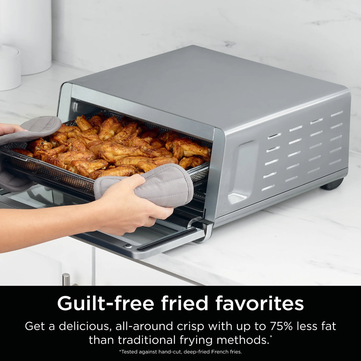 Ninja Flip Toaster Oven & Air Fryer, 8-in-1 Functionality, Flip Up & Away Capability for Storage Space, SP151
