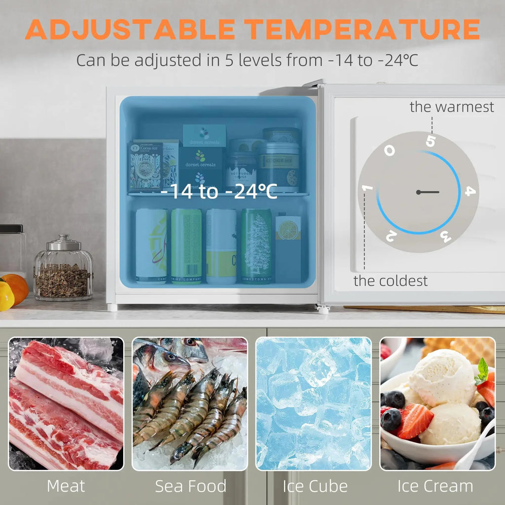 Resenkos 1.1 Cu.Ft Countertop Mini Freezer, Compact Upright Freezer with Removable Shelves, Red