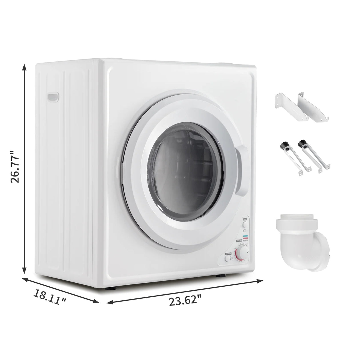 GYJ40-168I1 Compact portable Household clothes Dryer 4KG 2.6CUFT with Stainless Steel Drum White 120V 1400W MECHANICAL Control