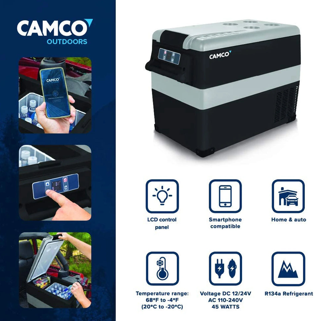 Camco Portable Refrigerator with Bluetooth, 30 lb