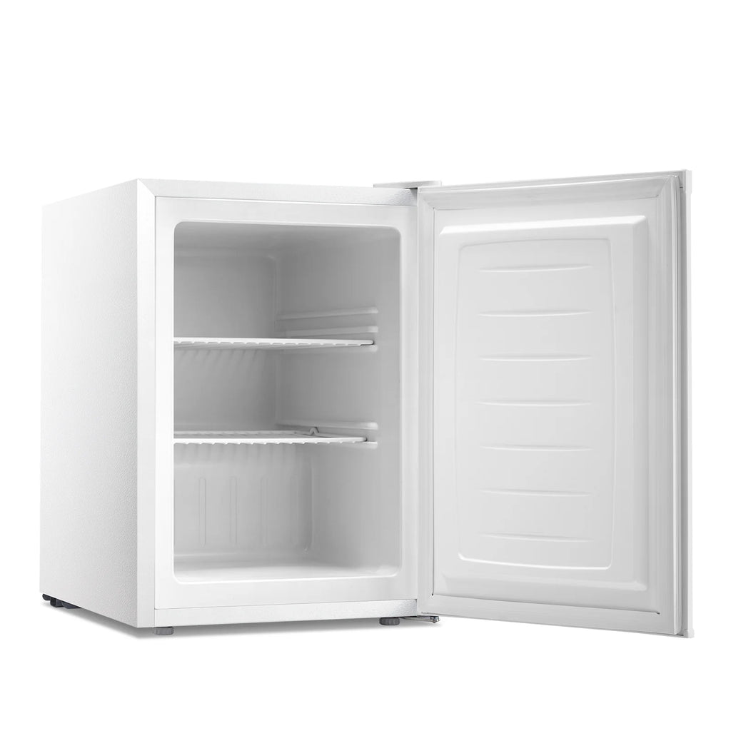 KNDKO 2.6Cu.ft Upright Freezer, Mini Freezer with Reversible Single Door, Removable Shelves, Adjustable Thermostat for Home/Kitchen/Office, Silver
