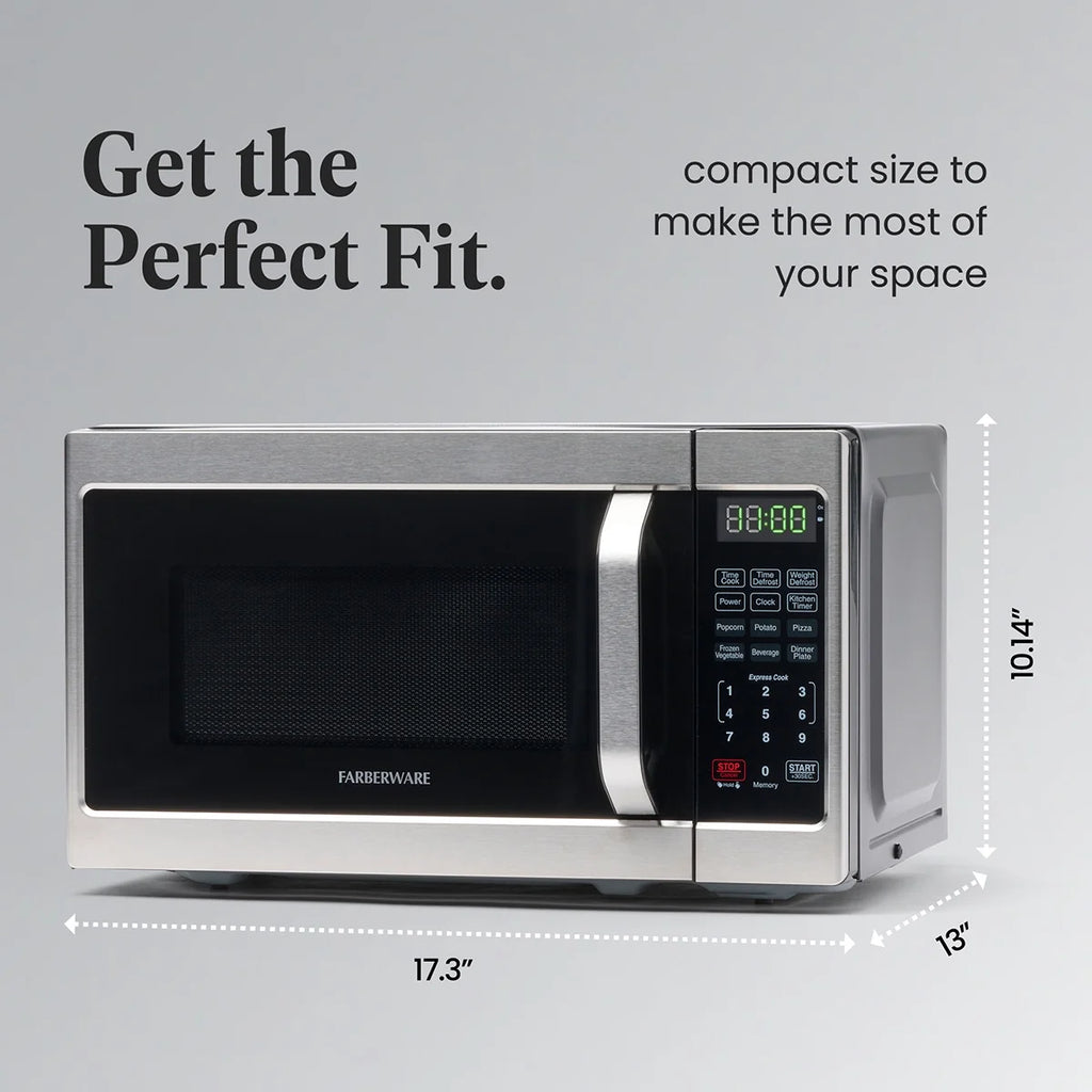 Farberware 1.1 Cu. Ft. 1000-Watt Compact Microwave Oven, Black