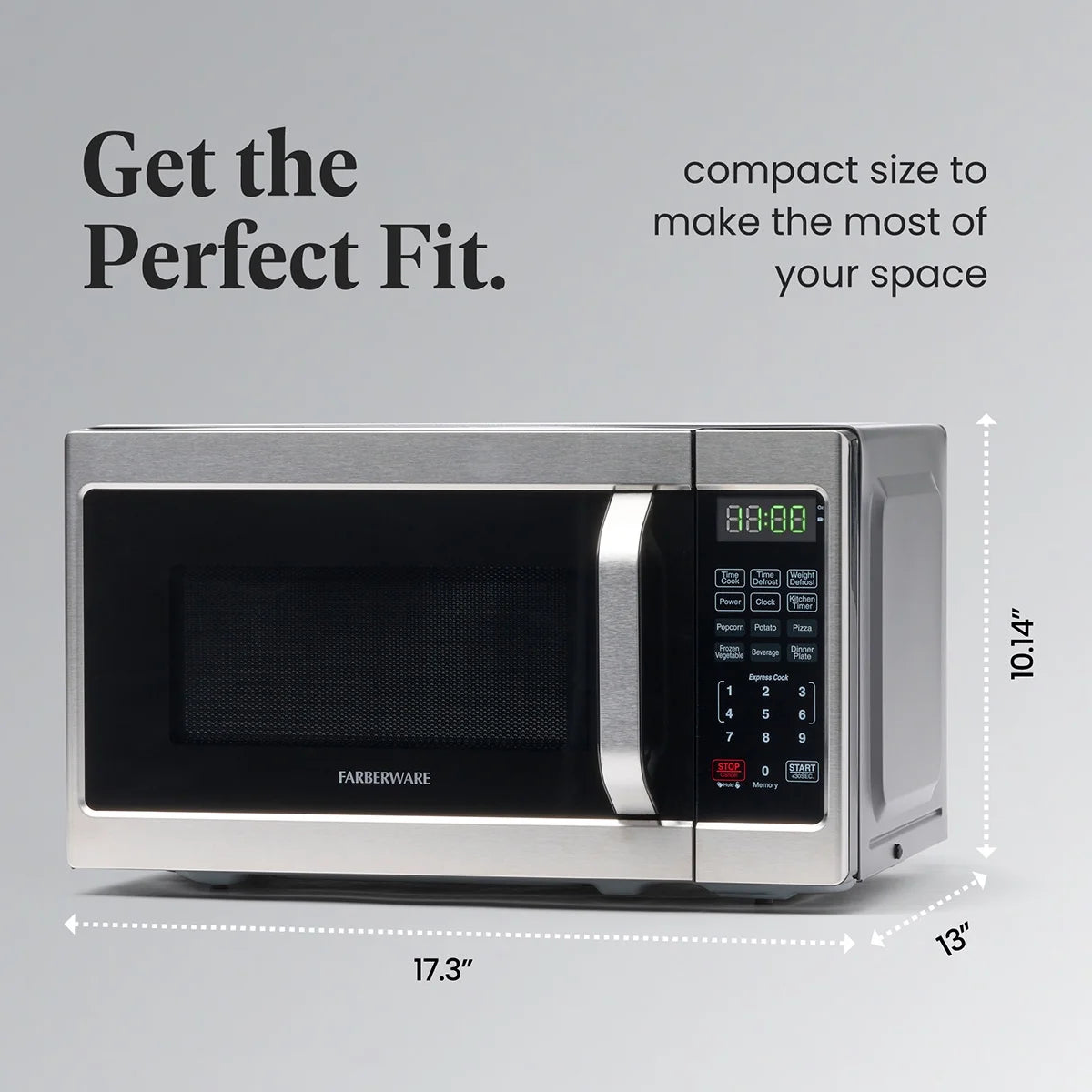 Farberware 1.1 Cu. Ft. 1000-Watt Compact Microwave Oven, Black