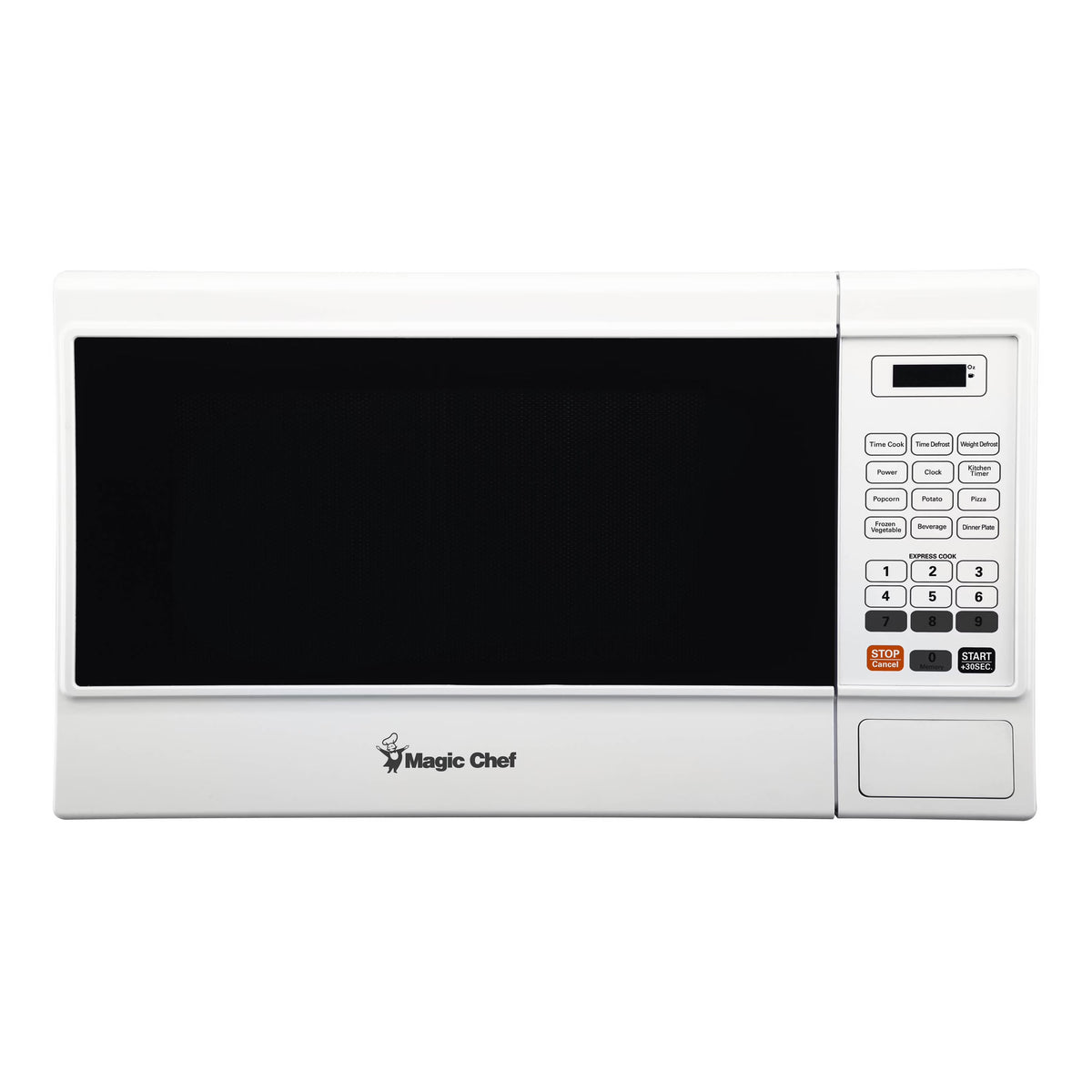 Magic Chef 1.6 Cu. ft. 1100W Countertop Microwave Oven with Push-Button Door in Black, New
