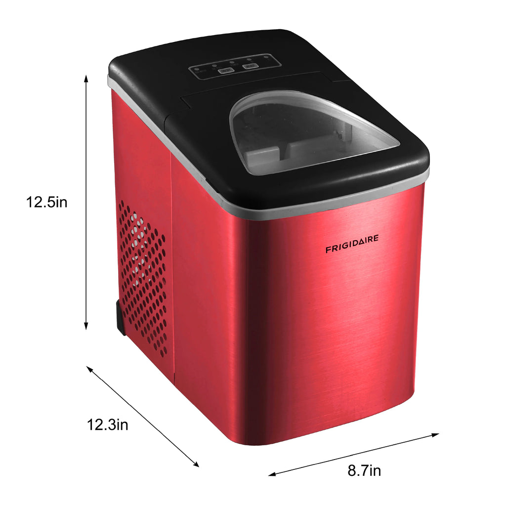 Frigidaire 26 lb. Countertop Ice Maker EFIC117-SS, Red Stainless Steel