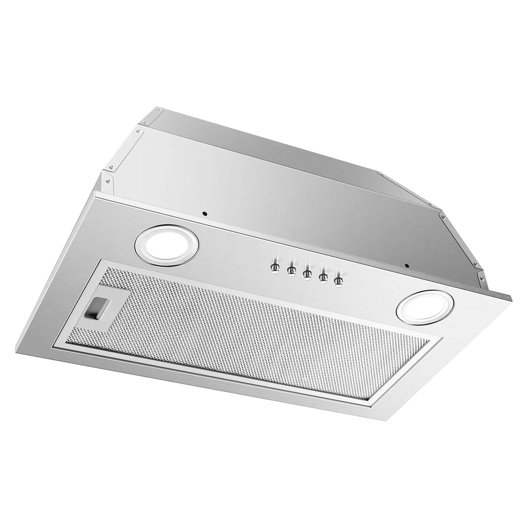 JOEAONZ Range Hood Insert 20 Inch Stainless Kitchen Vent with LED Light Exhaust Fan Button Control