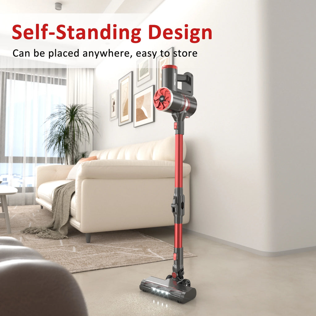 PrettyCare Cordless Stick Vacuum Cleaner Lightweight for Carpet Floor Pet Hair M2